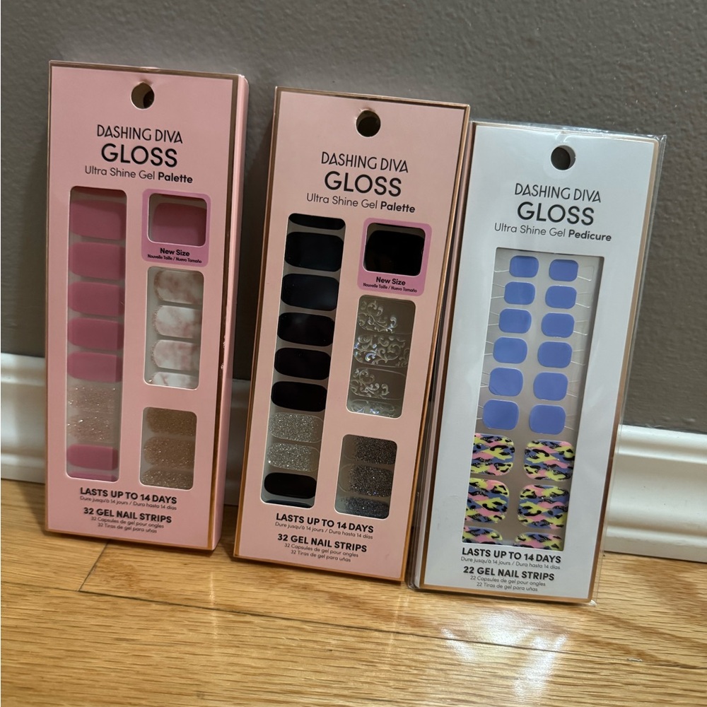 Pink and Black Press-On Nails Set